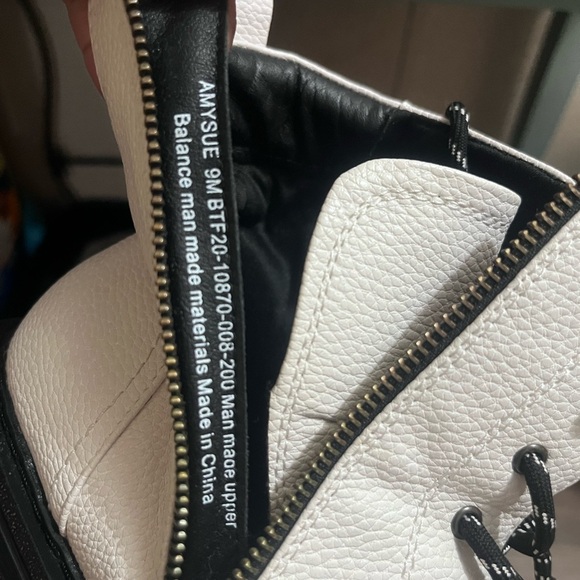 BareTraps Ivory Combat Boots with Black Accents - Picture 6 of 11